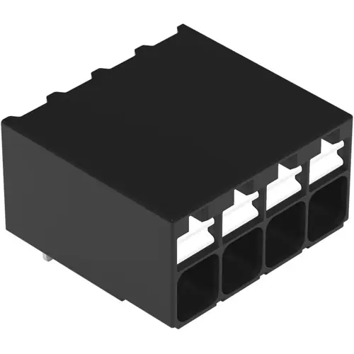 Leiterplattenklemme, 4-polig, RM 3.5 mm, 0,14-1,5 mm², 17.5 A, Push-in Käfigklemme, schwarz, 2086-1224 Garantierte Lieferung