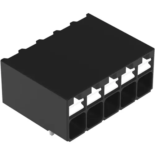 Leiterplattenklemme, 5-polig, RM 3.5 mm, 0,14-1,5 mm², 17.5 A, Push-in Käfigklemme, schwarz, 2086-1225 Sonderangebot