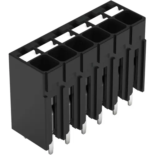 Leiterplattenklemme, 6-polig, RM 3.5 mm, 0,14-1,5 mm², 17.5 A, Push-in Käfigklemme, schwarz, 2086-1106/300-000 Versand Am Gleichen Tag