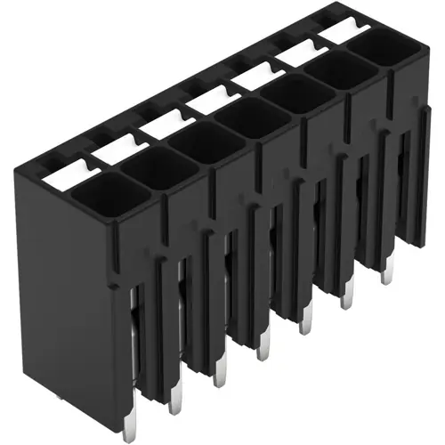 Leiterplattenklemme, 7-polig, RM 3.5 mm, 0,14-1,5 mm², 17.5 A, Push-in Käfigklemme, schwarz, 2086-1107 Neue Ware