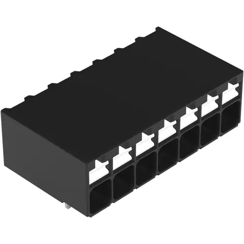 Leiterplattenklemme, 7-polig, RM 3.5 mm, 0,14-1,5 mm², 17.5 A, Push-in Käfigklemme, schwarz, 2086-1227/997-607 Begrenztes Angebot
