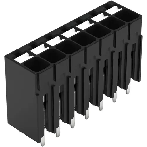 Ausverkauf Leiterplattenklemme, 7-polig, RM 3.5 mm, 0,14-1,5 mm², 17.5 A, Push-in Käfigklemme, schwarz, 2086-1107/300-000
