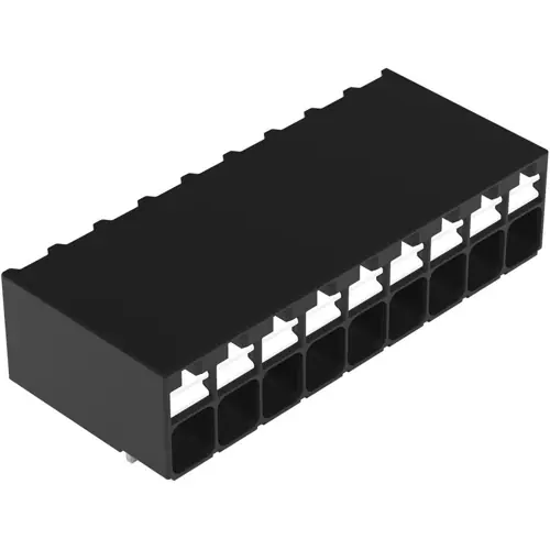 Leiterplattenklemme, 9-polig, RM 3.5 mm, 0,14-1,5 mm², 17.5 A, Push-in Käfigklemme, schwarz, 2086-1229/300-000 Beliebt