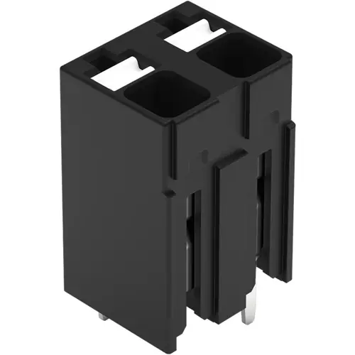 Markenware Leiterplattenklemme, 2-polig, RM 5 mm, 0,14-1,5 mm², 17.5 A, Push-in Käfigklemme, schwarz, 2086-3122