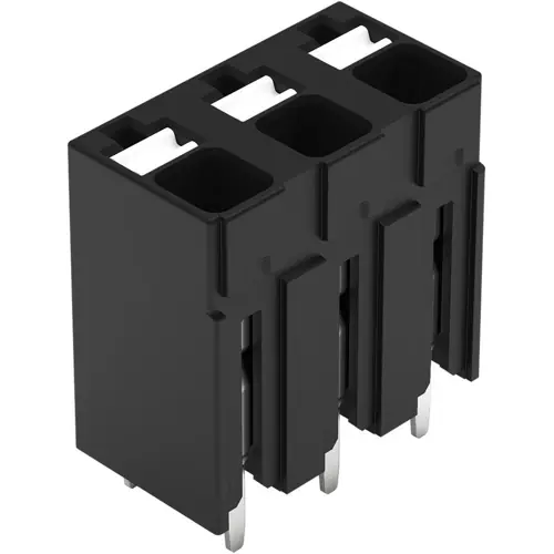 Begrenztes Angebot Leiterplattenklemme, 3-polig, RM 5 mm, 0,14-1,5 mm², 17.5 A, Push-in Käfigklemme, schwarz, 2086-3103