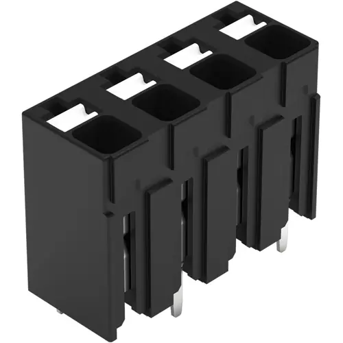 Leiterplattenklemme, 4-polig, RM 5 mm, 0,14-1,5 mm², 17.5 A, Push-in Käfigklemme, schwarz, 2086-3124 Kostenloser Rückversand