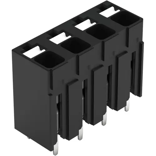 Leiterplattenklemme, 4-polig, RM 5 mm, 0,14-1,5 mm², 17.5 A, Push-in Käfigklemme, schwarz, 2086-3104/300-000 Beliebt