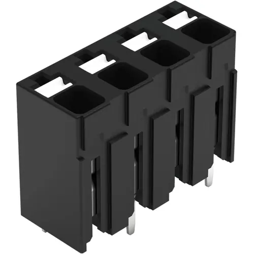 Jetzt Kaufen Leiterplattenklemme, 4-polig, RM 5 mm, 0,14-1,5 mm², 17.5 A, Push-in Käfigklemme, schwarz, 2086-3124/300-000