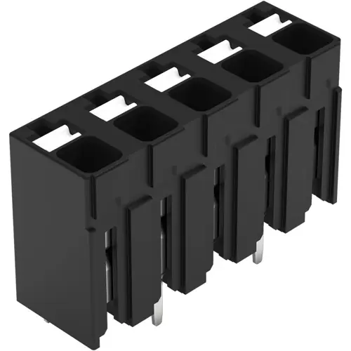 Garantierte Lieferung Leiterplattenklemme, 5-polig, RM 5 mm, 0,14-1,5 mm², 17.5 A, Push-in Käfigklemme, schwarz, 2086-3125