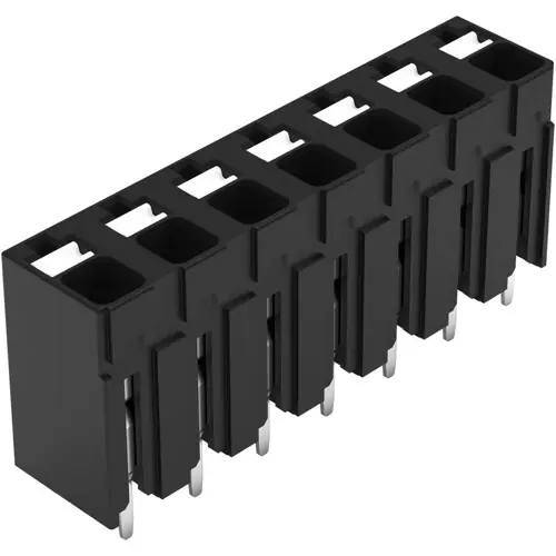 Leiterplattenklemme, 7-polig, RM 5 mm, 0,14-1,5 mm², 17.5 A, Push-in Käfigklemme, schwarz, 2086-3107 Sichere Zahlung