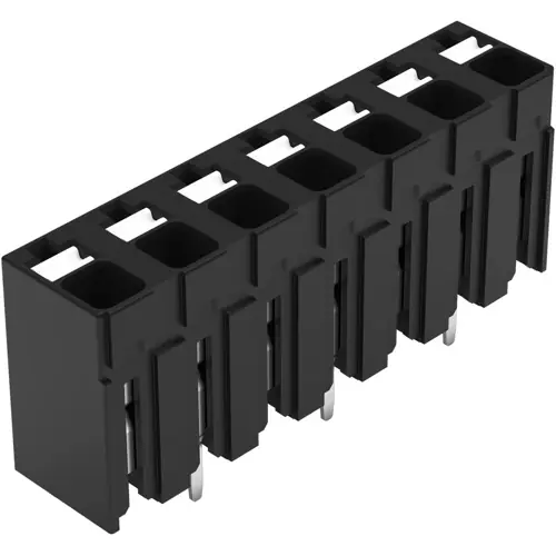 Leiterplattenklemme, 7-polig, RM 5 mm, 0,14-1,5 mm², 17.5 A, Push-in Käfigklemme, schwarz, 2086-3127 Markenware