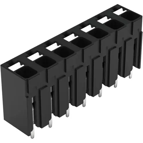 Leiterplattenklemme, 7-polig, RM 5 mm, 0,14-1,5 mm², 17.5 A, Push-in Käfigklemme, schwarz, 2086-3107/300-000 Preiswert