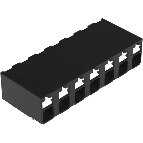 Neuheit Leiterplattenklemme, 7-polig, RM 5 mm, 0,14-1,5 mm², 17.5 A, Push-in Käfigklemme, schwarz, 2086-3207/300-000