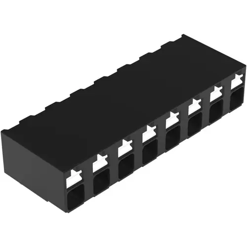 Leiterplattenklemme, 8-polig, RM 5 mm, 0,14-1,5 mm², 17.5 A, Push-in Käfigklemme, schwarz, 2086-3228/300-000 Neu Im Sortiment