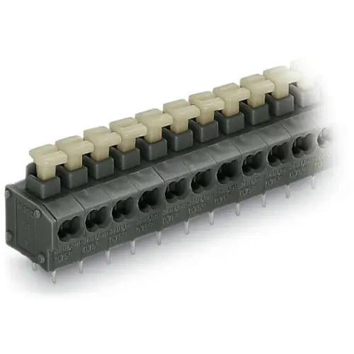 Leiterplattenklemme, 10-polig, RM 5 mm, 0,2-0,75 mm², 10 A, Push-in, grau, 235-460/331-000 Ausverkauf