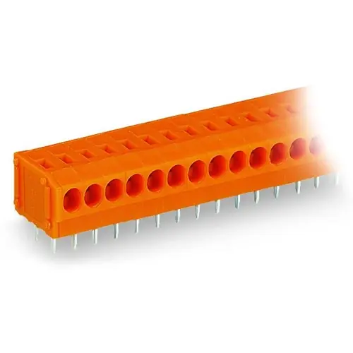 Leiterplattenklemme, 10-polig, RM 3.81 mm, 0,5-1,5 mm², 17.5 A, Push-in, orange, 235-110/330-000 Preisknaller