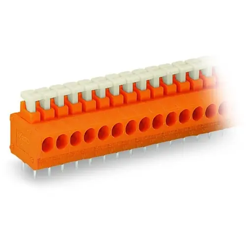 Jetzt Bestellen Leiterplattenklemme, 9-polig, RM 3.81 mm, 0,5-1,5 mm², 17.5 A, Push-in Käfigklemme, orange, 235-109