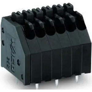 Leiterplattenklemme, 7-polig, RM 2.5 mm, 0,14-0,5 mm², 4 A, Push-in Käfigklemme, schwarz, 250-407/353-604 Mega-Angebot