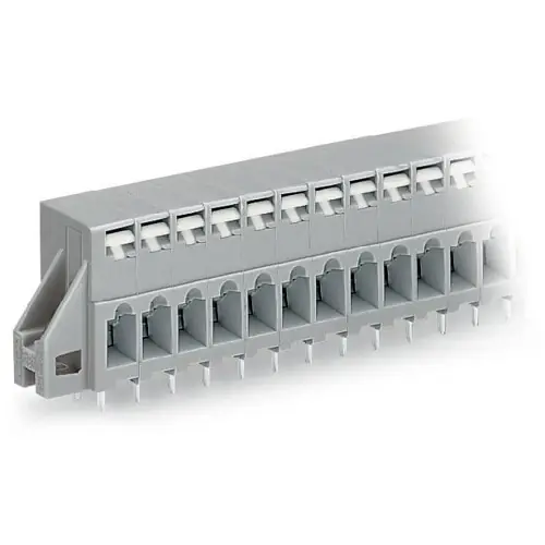 Letzte Chance Leiterplattenklemme, 4-polig, RM 5 mm, 0,08-2,5 mm², 16 A, Käfigklemme, grau, 741-134