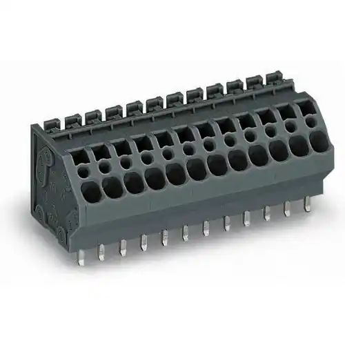 Leiterplattenklemme, 11-polig, RM 5 mm, 0,08-4,0 mm², 32 A, Käfigklemme, grau, 745-111 Preisreduziert