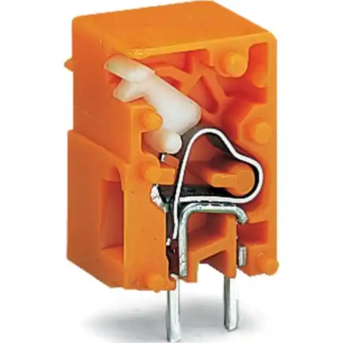 Markenprodukt Leiterplattenklemme, 1-polig, RM 10.16 mm, 16 A, Käfigklemme, orange, 741-913