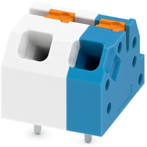 Preisreduziert Leiterplattenklemme, 2-polig, RM 5 mm, 1,5 mm², 16 A, Push-in Federanschluss, orange, 1548365