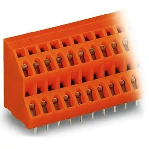 Garantierte Lieferung Leiterplattenklemme, 3-polig, RM 5.08 mm, 0,08-2,5 mm², 21 A, Käfigklemme, orange, 736-303