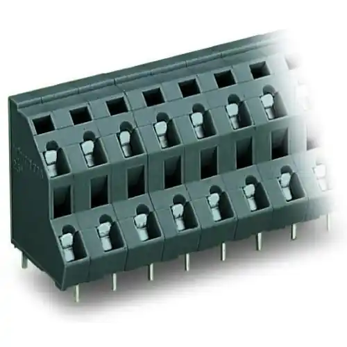 Neu Im Sortiment Leiterplattenklemme, 6-polig, RM 7.5 mm, 0,08-2,5 mm², 21 A, Käfigklemme, grau, 736-553