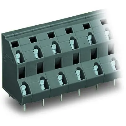 Leiterplattenklemme, 8-polig, RM 10 mm, 0,08-2,5 mm², 21 A, Käfigklemme, grau, 736-704 Kracherpreis