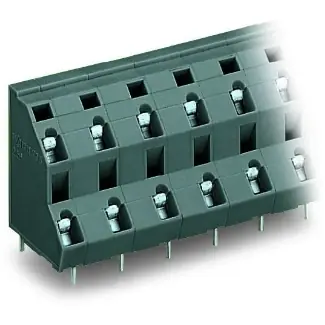 Leiterplattenklemme, 4-polig, RM 10 mm, 0,08-2,5 mm², 21 A, Käfigklemme, grau, 736-752 Preisknaller