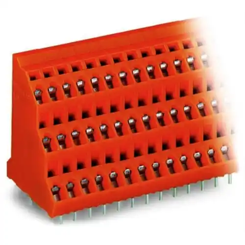 Leiterplattenklemme, 9-polig, RM 5.08 mm, 0,08-2,5 mm², 21 A, Käfigklemme, orange, 737-403 Expressversand