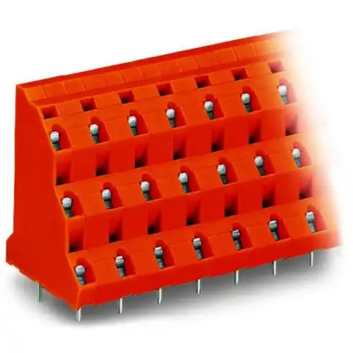Super-Preis Leiterplattenklemme, 24-polig, RM 10.16 mm, 0,08-2,5 mm², 21 A, Käfigklemme, orange, 737-858