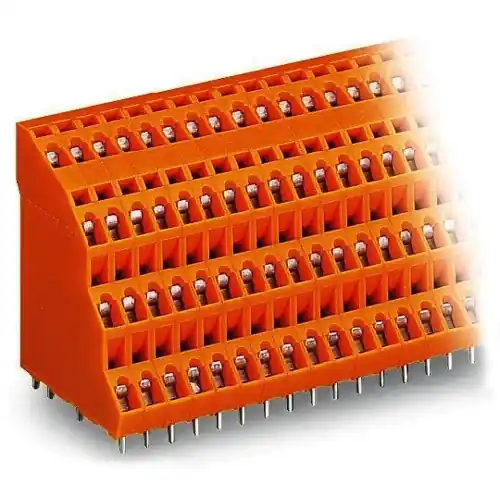 Bestpreis Leiterplattenklemme, 16-polig, RM 5.08 mm, 0,08-2,5 mm², 18 A, Käfigklemme, orange, 738-304