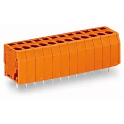 Leiterplattenklemme, 5-polig, RM 5.08 mm, 0,08-2,5 mm², 24 A, Käfigklemme, orange, 739-155 Neue Ware