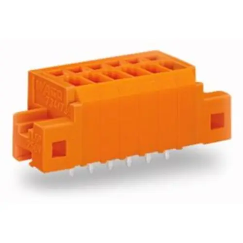Markenware Leiterplattenklemme, 2-polig, RM 3.81 mm, 0,08-1,5 mm², 17.5 A, Käfigklemme, orange, 739-332/001-000