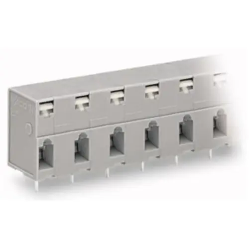 Markenware Leiterplattenklemme, 7-polig, RM 10 mm, 0,08-2,5 mm², 16 A, Käfigklemme, grau, 741-507