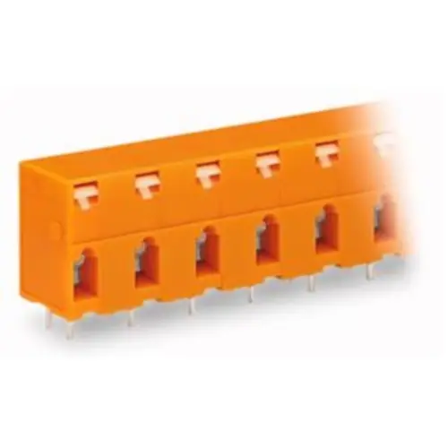 Leiterplattenklemme, 5-polig, RM 10.16 mm, 0,08-2,5 mm², 16 A, Käfigklemme, orange, 741-605 Highlight