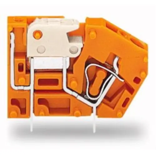 Billig Leiterplattenklemme, 1-polig, RM 5.08 mm, 0,08-2,5 mm², 16 A, Käfigklemme, orange, 742-106