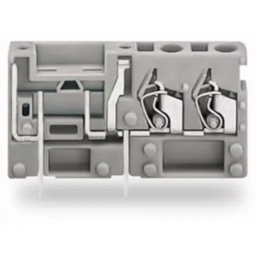 Kostenloser Versand Leiterplattenklemme, 1-polig, RM 5 mm, 0,08-2,5 mm², 16 A, Käfigklemme, grau, 742-161