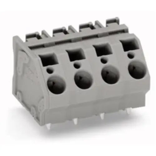 Leiterplattenklemme, 3-polig, RM 10 mm, 0,2-6,0 mm², 41 A, Käfigklemme, grau, 745-1353 Beliebt