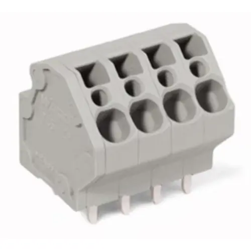 Leiterplattenklemme, 4-polig, RM 5 mm, 0,08-4,0 mm², 32 A, Käfigklemme, grau, 745-3104 Echt