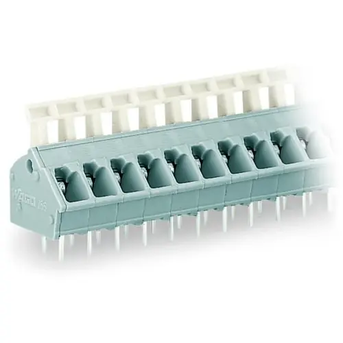 Leiterplattenklemme, 10-polig, RM 5 mm, 0,08-2,5 mm², 16 A, Käfigklemme, lichtgrau, 256-410/332-009/999-950 Neue Kollektion