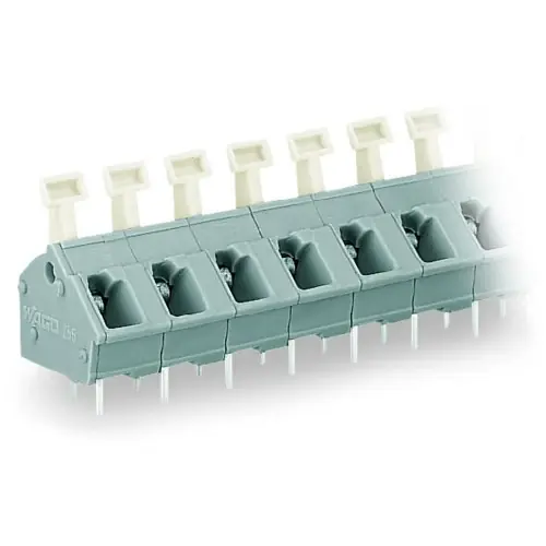 Highlight Leiterplattenklemme, 4-polig, RM 7.5 mm, 0,08-2,5 mm², 16 A, Käfigklemme, lichtgrau, 256-504/332-009/999-950