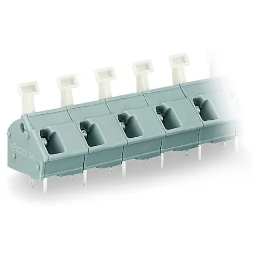 Preisknaller Leiterplattenklemme, 7-polig, RM 10 mm, 0,08-2,5 mm², 16 A, Käfigklemme, lichtgrau, 256-607/332-009/999-950