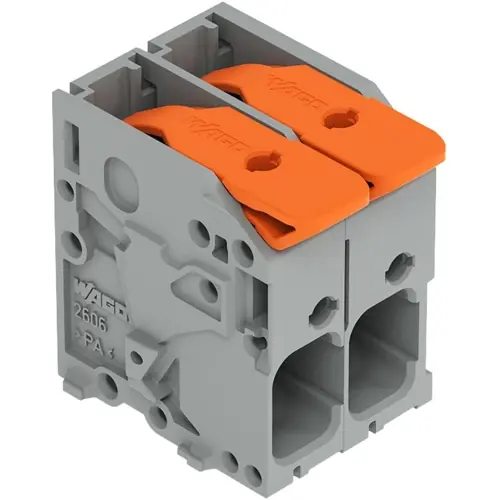 Sofort Bestellen Leiterplattenklemme, 2-polig, RM 7.5 mm, 0,2-10 mm², 41 A, Push-in Käfigklemme, grau, 2606-1102/010-000