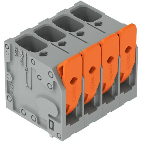 Neu Leiterplattenklemme, 4-polig, RM 7.5 mm, 0,2-10 mm², 41 A, Push-in Käfigklemme, grau, 2606-3104/010-000