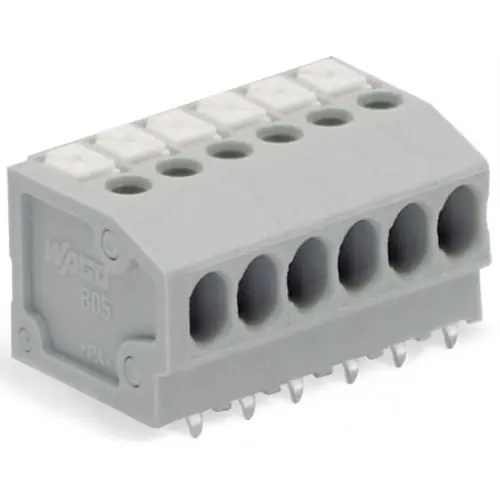 Leiterplattenklemme, 15-polig, RM 3.5 mm, 0,2-1,5 mm², 17.5 A, Push-in Käfigklemme, grau, 805-165 Markenware