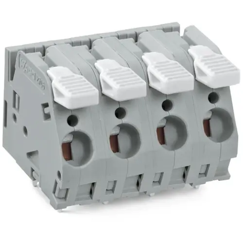 Schnäppchen Leiterplattenklemme, 10-polig, RM 10 mm, 0,5-6,0 mm², 41 A, Käfigklemme, grau, 2706-260