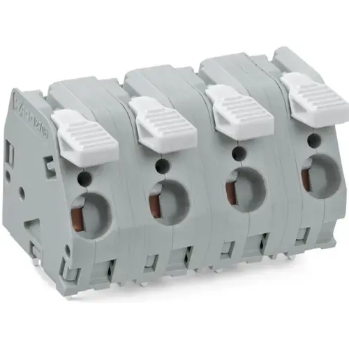 Echt Leiterplattenklemme, 4-polig, RM 12.5 mm, 0,5-6,0 mm², 41 A, Käfigklemme, grau, 2706-304