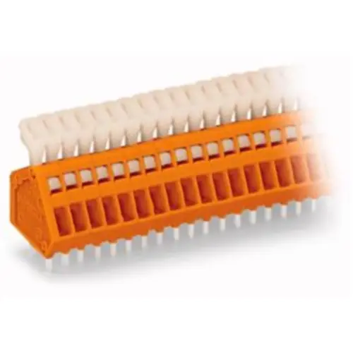 Leiterplattenklemme, 9-polig, RM 2.54 mm, 0,08-0,5 mm², 6 A, Käfigklemme, orange, 233-509 Nur Heute